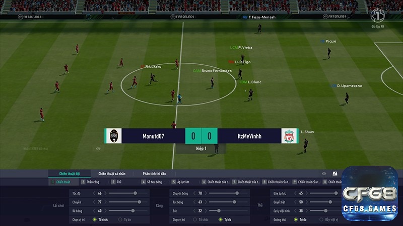 Hình ảnh mô phỏng các cầu thủ trong FIFA Online 4