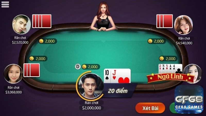 Các hành động khi chơi xì dách