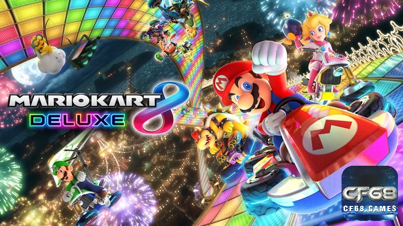 Mario Kart 8 Deluxe – Game đua xe bán chạy trên Nintendo Switch với 48 đường đua, hơn 40 nhân vật và chế độ chơi đa dạng, phù hợp mọi lứa tuổi