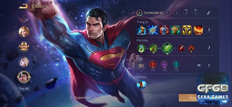 Bảng ngọc, cách lên đồ và phép bổ trợ dành cho Superman liên quân chi tiết nhất